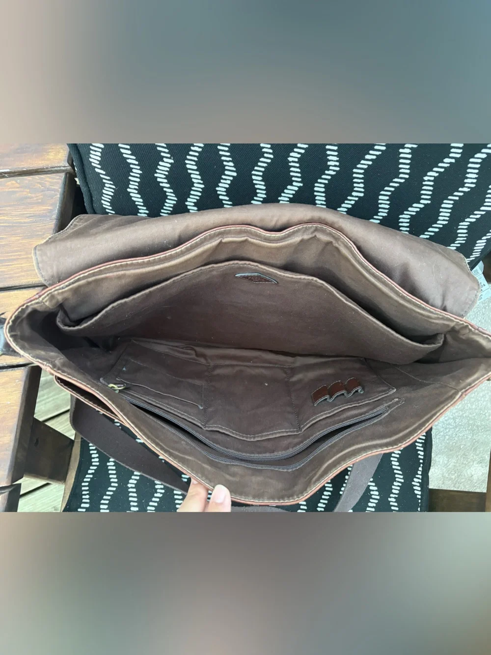 Fossil Brown Leather Messenger Laptop Bag Crossbody Shoulder Bag